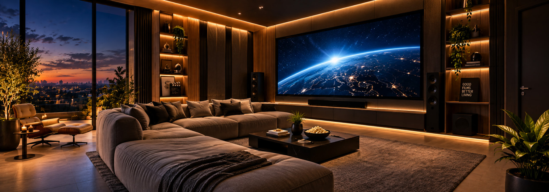 Ambiente de Home Theater — imagem ilustrativa